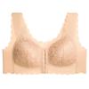 Plus Size Women's Thin Front Buckle Lace Non Rewire Gathering Sexy Sleep Fixed Cup Bra