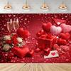 Heart of Love Backdrop, Romantic Love Tree with Red Roses, for Party Decoration, Celebration Background, Banner2354