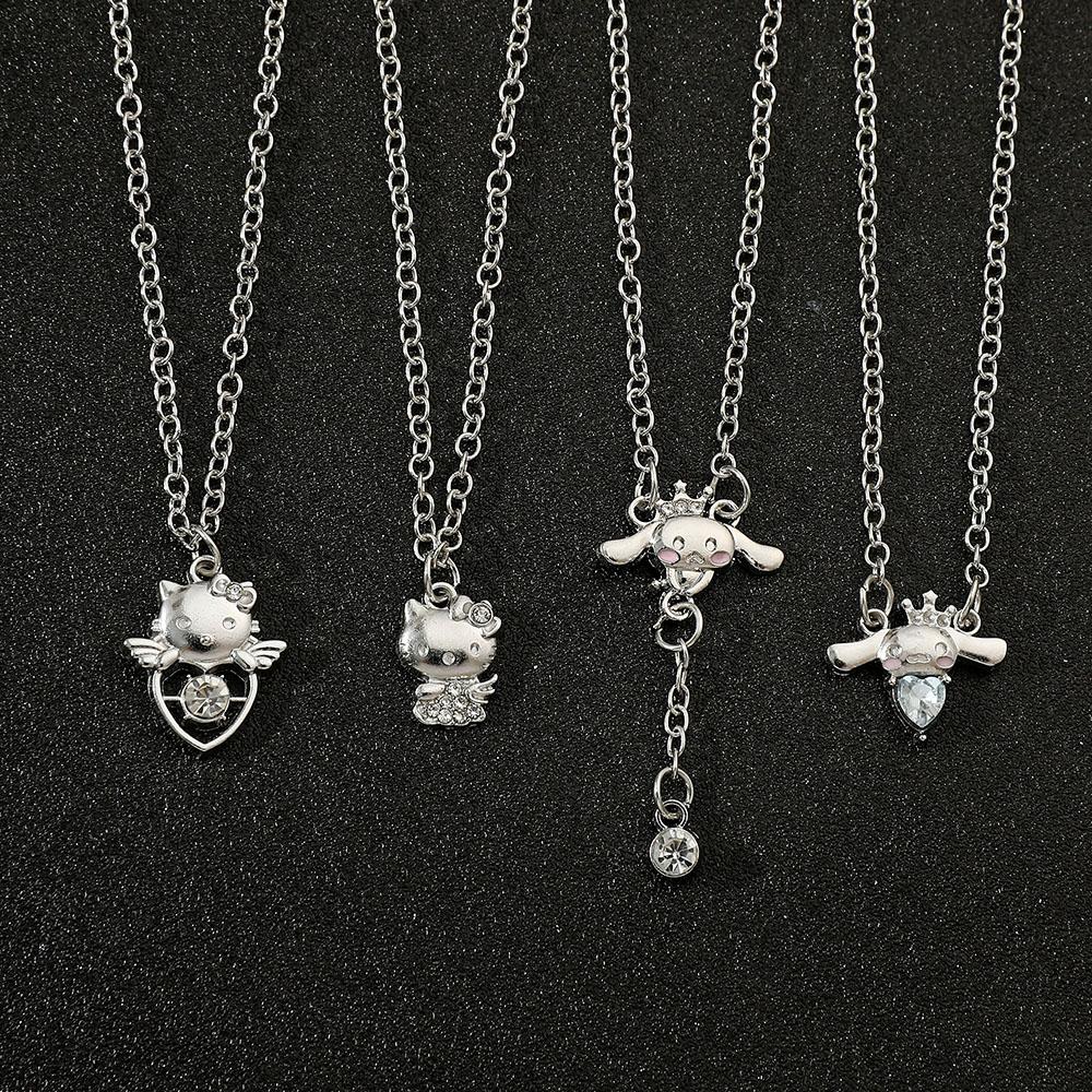 Kawaii Sanrio Series Necklace Cute Cartoon Cinnamoroll Hello Kitty Necklace for Girls Birthday Party Jewelry Accessories Gifts