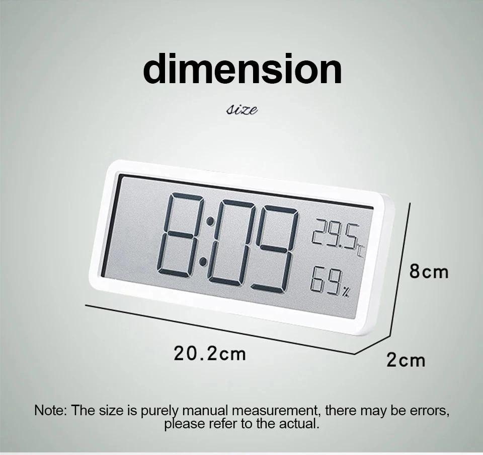 LCD large-screen digital clock living room wall clock temperature and humidity date display living room home decoration clock