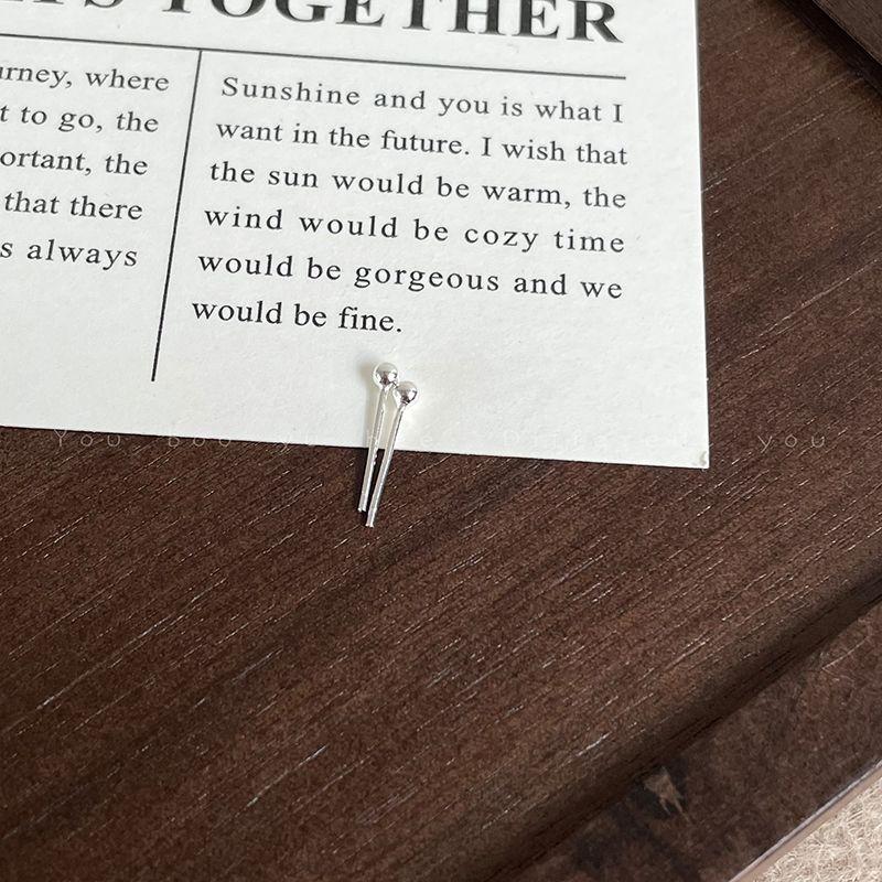 

Accessible Luxury S999 Sterling Silver Small Women s Sleep No Need to Take off Stud Earrings 999 silver pea earrings 2mm a pair