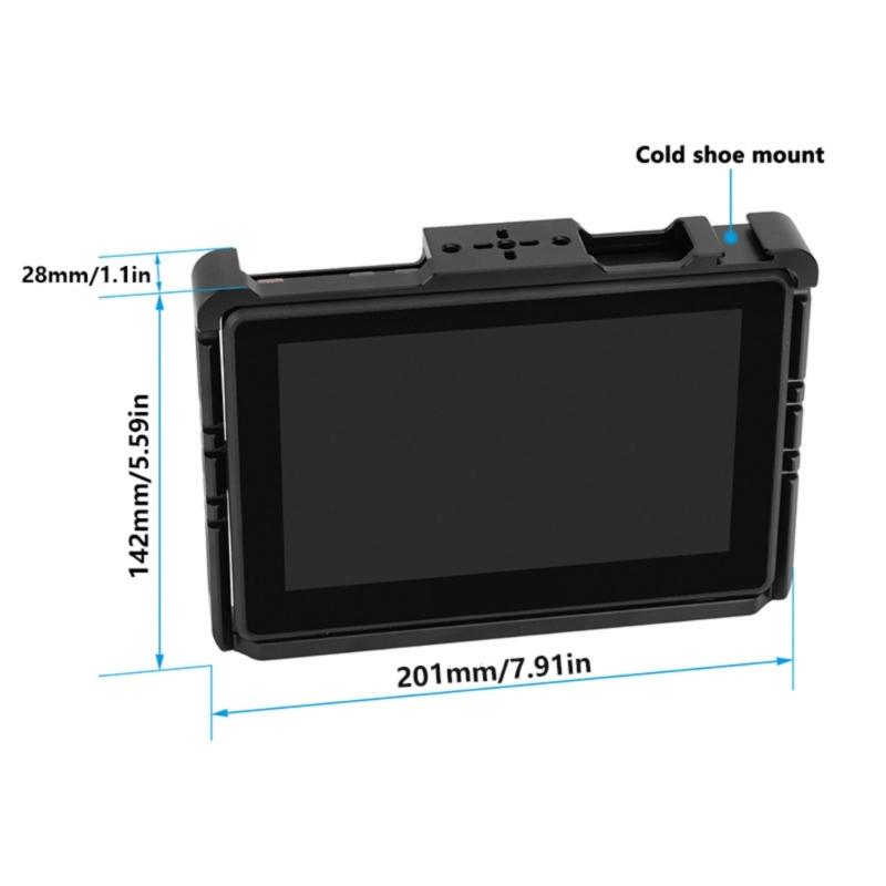 Professional Monitors Cage Camera Full Cage Aluminum Video Rig Shutter Button Cold Shoe Base for HT7S Monitors Accessories