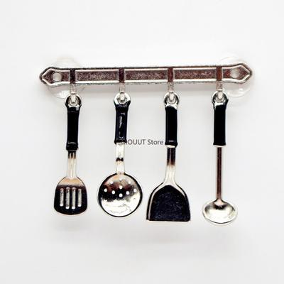 אביזרים מיניאטוריים לבית בובות סט כף מרק, את חפירה קטנה, מחזיק אחסון כלי מטבח לקישוט בית בובות