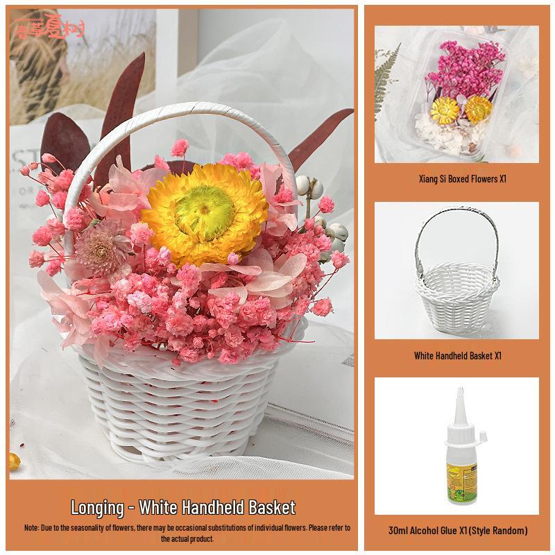 Back-to-School Gift: DIY Eternal Flower Mini Basket Ornament for Team Building & Decoration