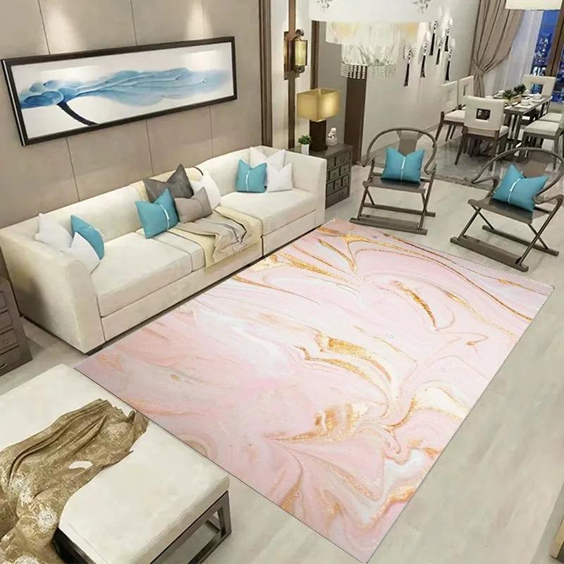 Nordic Style Grey Area Rug – Large Minimalist Carpet for Living Room Sofa Bedroom, Non-Slip Floor Mat Under Chair