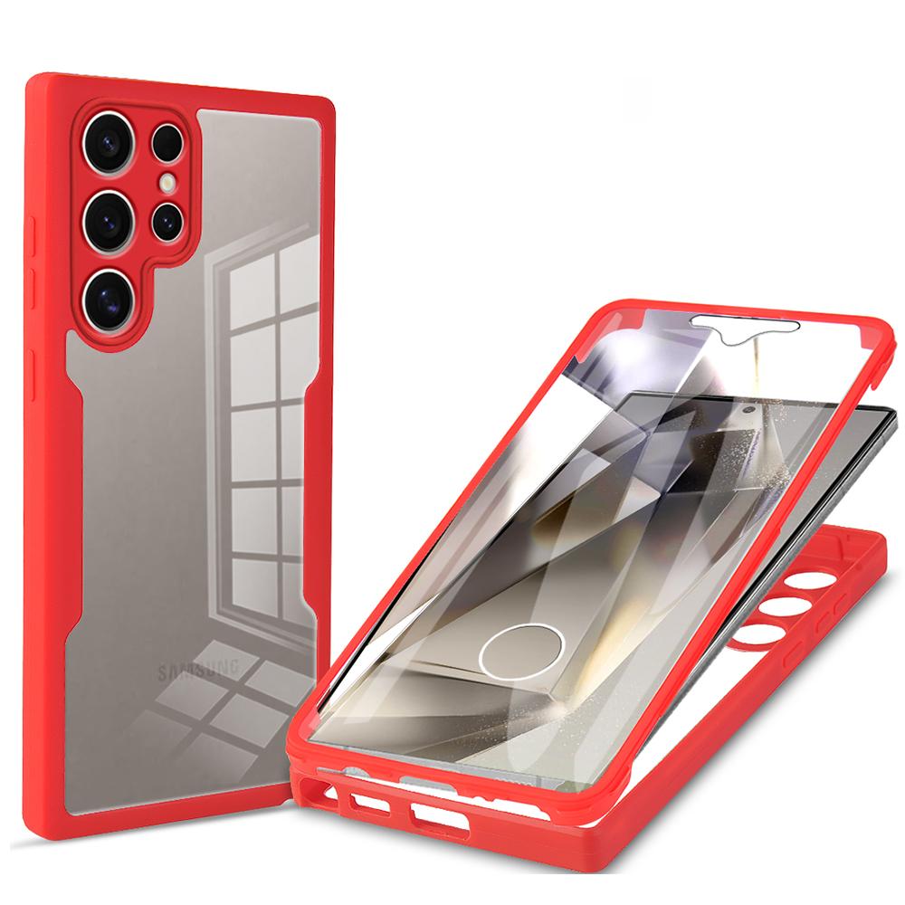 

360° full shockproof protection phone case for Samsung Galaxy S24 S23 S22 S21 Plus Ultra fine hole double-sided hard back cover For Galaxy S21