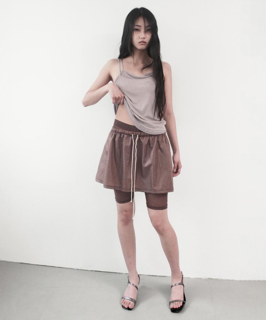 Kasel Volume Mini Sheer Skirt, Wine