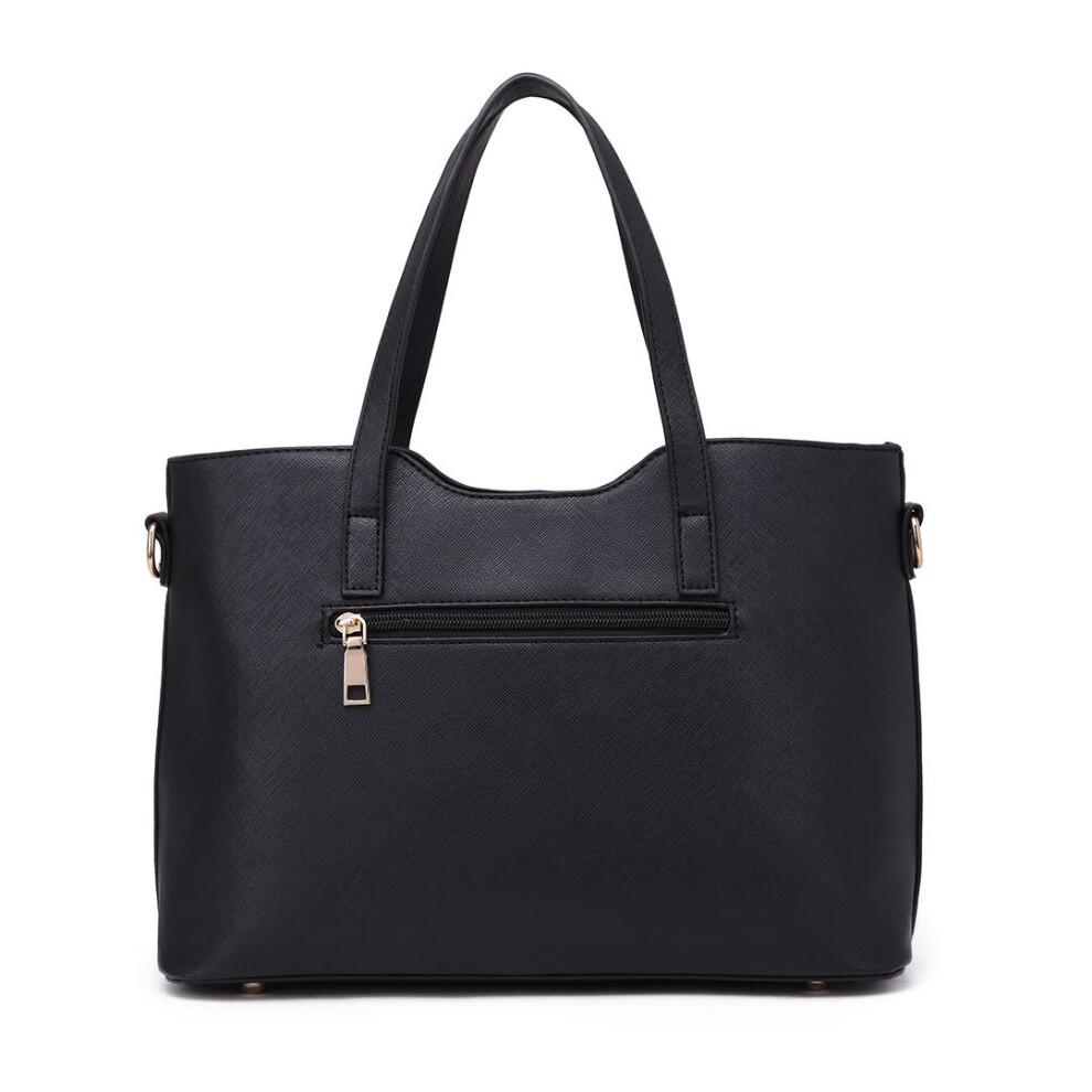 (Black) Miss Lulu Women's Shoulder Bag & Mini Pouch