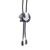 Mens Bolo Tie Indian Head Feathered Western Cowboy Necklace Jewelry Shirt Chain