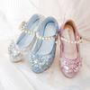 High Heel Shoes Pink Rhinestone Princess Elsa Dress Up Performance Shoes