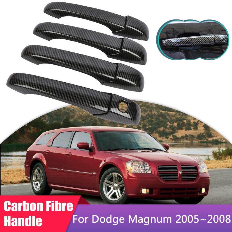Carbon Fiber Door Handle Cover for Dodge Magnum 2005 2006 2007 2008 Car External Accessories Gadget Decoration Styling Stickers