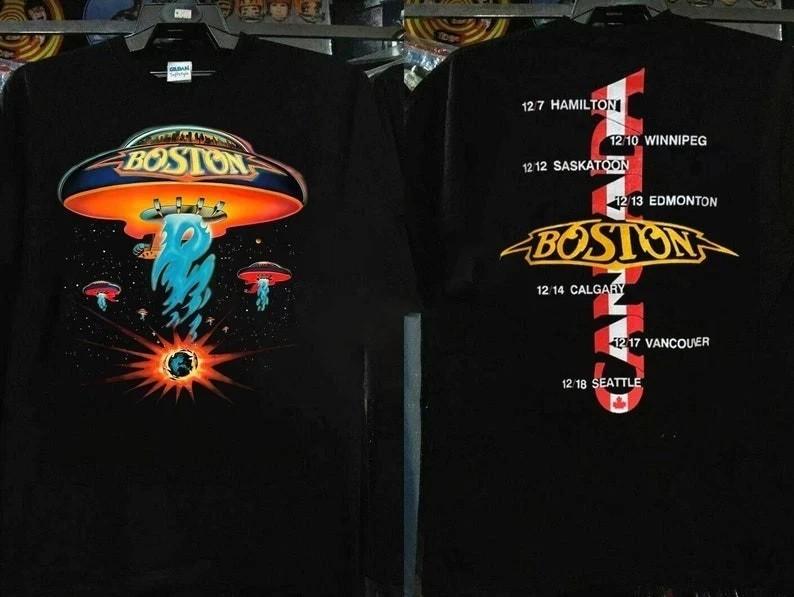 1976 Boston Canadian Tour T-Shirt Boston Band Tour  76 T-Shirt Unisex T-Shirt XXXXL