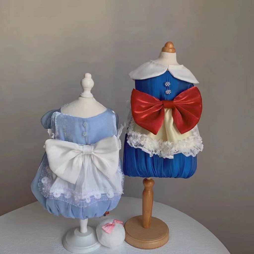 Pet Big Bow Dress Dog Cat Clothes Pet Princess Dress Teddy Bear Small Dog Spring and Summer Puppy Clothes for Small Dogs