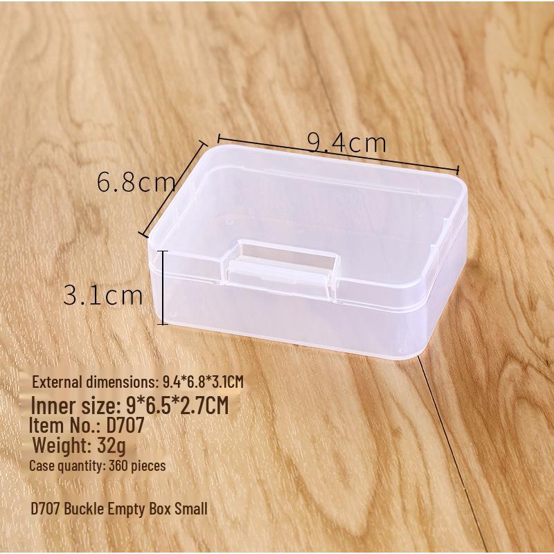 Clear Buckle Plastic Storage Box for Tools, Electronics, and Fishing Hooks
