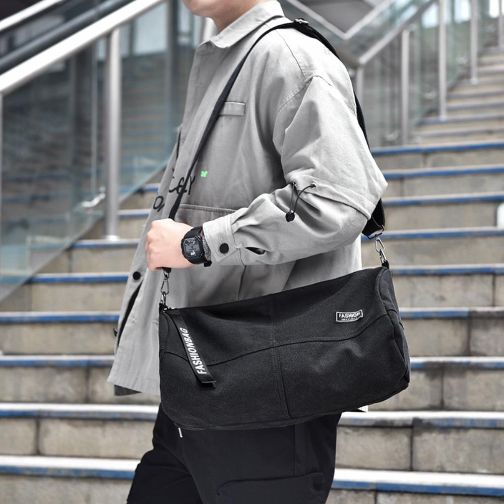 

Simple Men Travel Bags Canvas Single Shoulder Bag Storage Duffle Bag Male коричневый