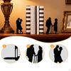 Couple Silhouette Metal Bookend Book Stoppers Hollowed Out Multipurpose Support Books Holder Stand