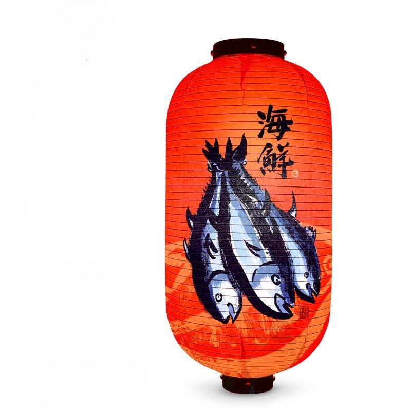 Korean style Restaurant Lanterns Outdoor Waterproof Fabric Hand-written Japanese Food Illustrations Izakaya Advertising Decorate