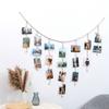Nordic Style Hanging Photo Display DIY Decorative Wall Hanging Photo Clip Wooden Bead Garland Minimalist Picture Hanging String