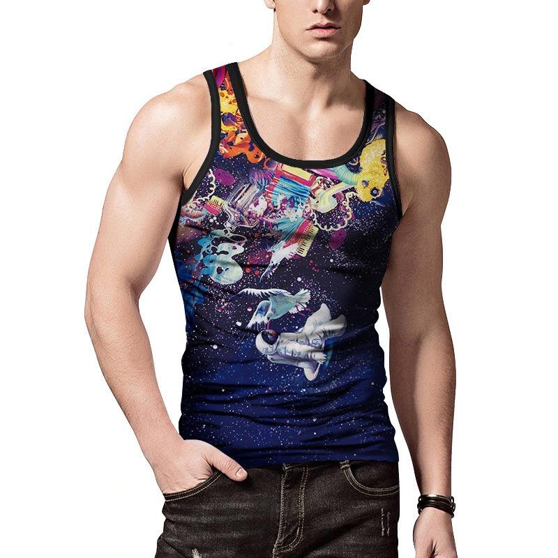 Mens Tank Summer Tops Vest Casual 3d Printed Graphics Tees Tshirts Sleeveless