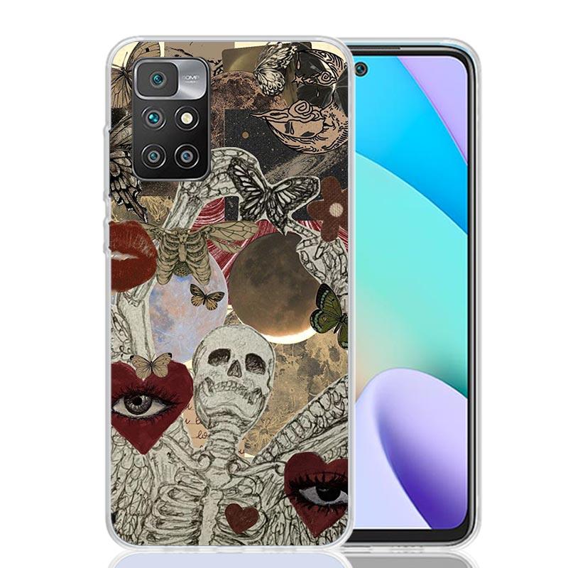 Retro Skull Butterfly Phone Case for Samsung Galaxy A17 A16 A15 A14 A13 A57 A56 A55 A54 A53 A37 A36 A35 A34 A33 A26 A25 A24 A23