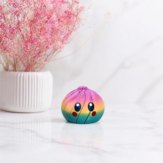 3D-printet vridende dumpling-leketøy, glatt tegneserieuttrykk dampet bolle-leketøy, ledddelt spiralroterende deigkule fidget-leketøy for stresslindring