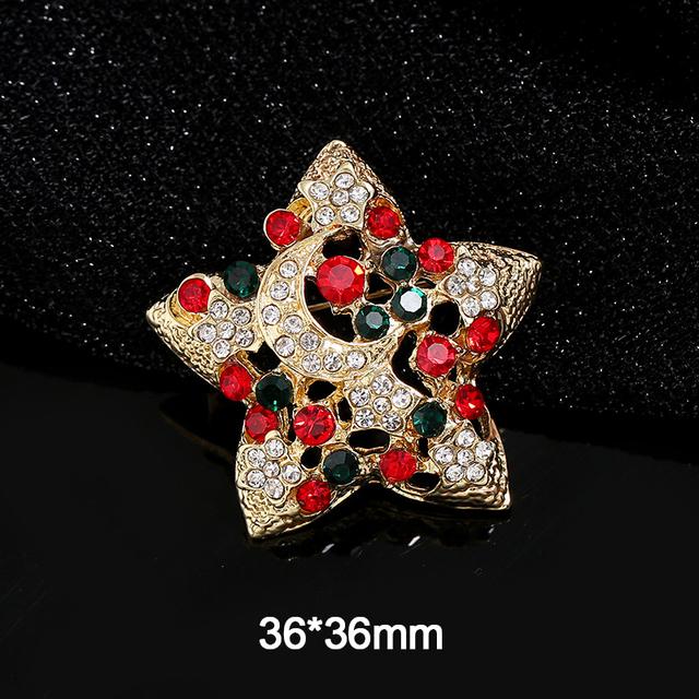 Broches de Noël Mode Chapeau de Père Noël Gants Cloches Strass Émail Broche Épingles Badges Cadeaux de Nouvel An Bijoux