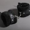 Adjustable PU Leather Plush Handcuffs Blindfold Restraints Bondage Sex Toy Accessories For Women Adults Games
