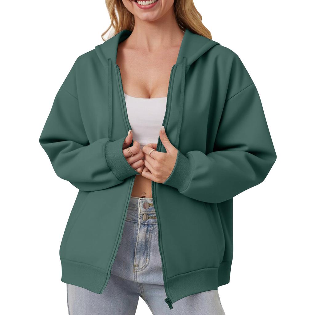Women's Off Shoulder Zipper Hoodie Sweatshirt  Fashion Clothing Casual Jacket