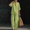 Spring/Summer Women's Loose Casual Comfortable Simple Solid Color Two-Piece Set