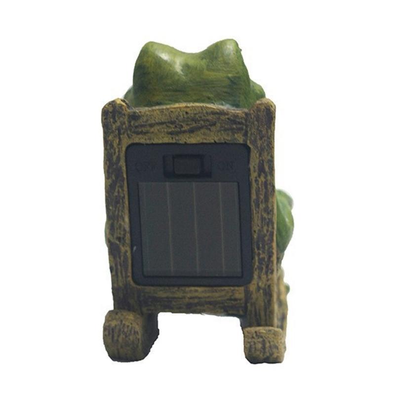 Miniature Frogs On Swing Solars Powered Light Garden Lamp Automatic Night Lamp Resins Craft Light For Terraces Balconies