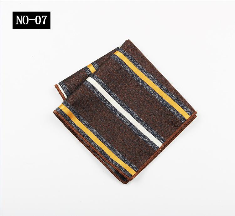 Pocket Towel Men'S Business Stripe Green Brown High-End Wedding Ceremony Handkerchief Small Square Towel