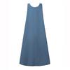 Summer Autumn Overalls Dress Muslim Sundress Robe Femme Vintage Straps Solid A Line Denim Blue Vestidos Kaftan