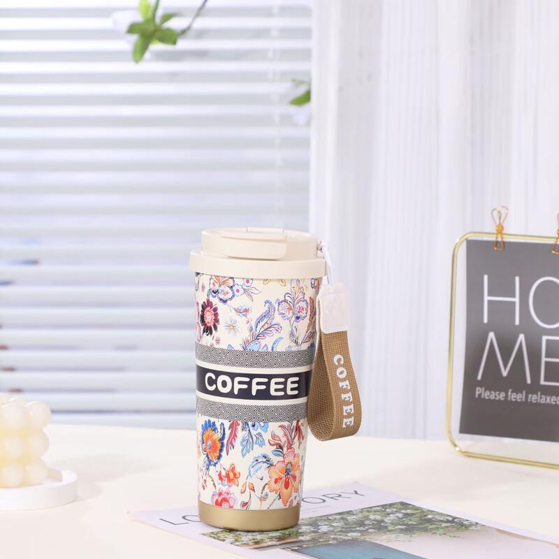 Zhiyue Lily of the Valley Ceramic Lined Insulated Coffee Mug