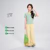 Girls' Faux Two-Piece Short Sleeve T-Shirt & Wide-Leg Pants Set