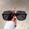 Vintage Oversized Sunglasses Fashion Men Women Square Shades Eyewear Trendy Ins Popular Brand Design UV400 Sun Glasses