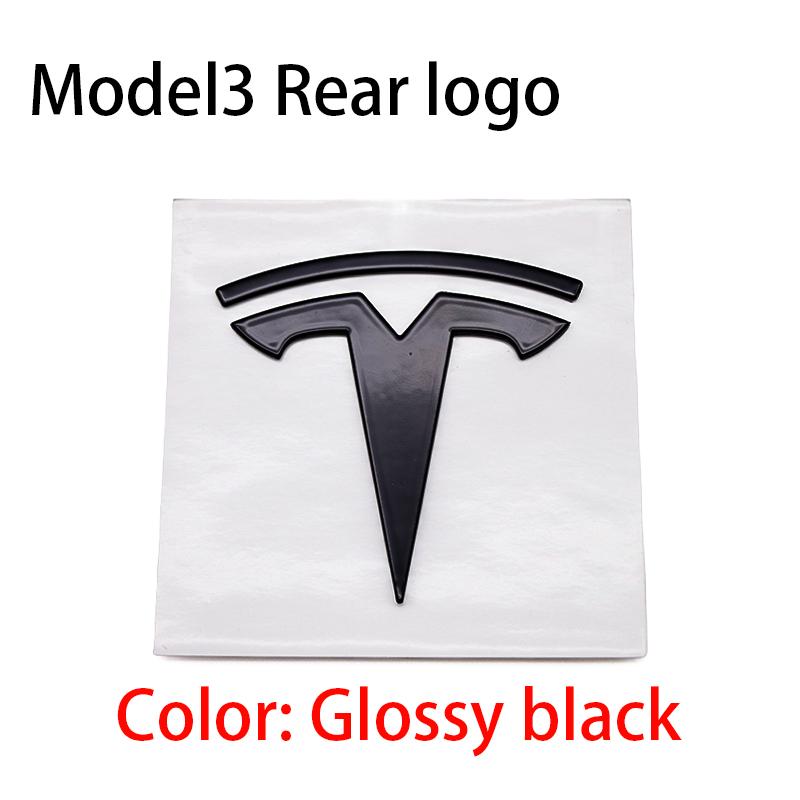 QSGMX1 3D For Tesla Logo ABS TESLA Model 3 Mode Y Car Front Hood Logo Cover Emblem Sticker Styling Auto Body Rear Trunk Badge