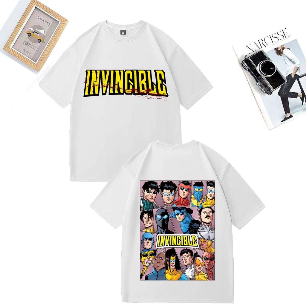 Unisexs and Womens Invincible Mark Superhero TShirt Anime Round Neck Hip Hop Style Casual  Vintage Oversized Cotton TShirts