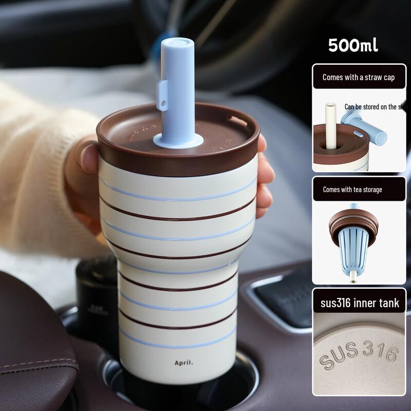 APRIL Cute 316SS Insulated Straw Water Bottle