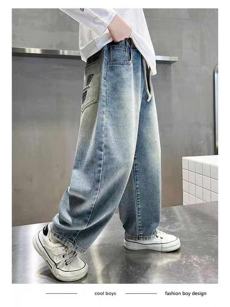 Jungen Jeanshose - Frühling/Herbst Stil, Lockerer Schnitt, Trendige Lange Hose für Kinder