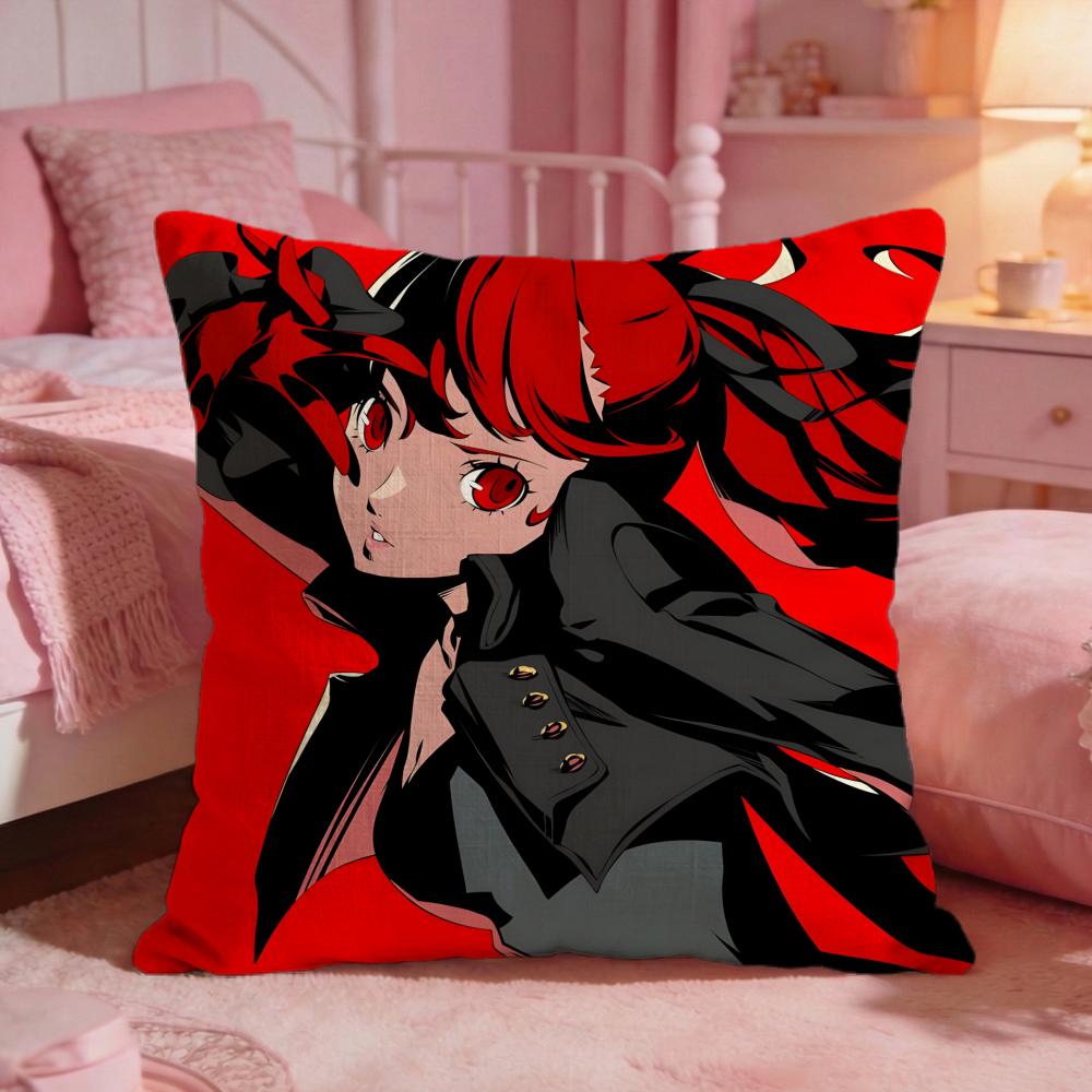 Spiel Persona 5 Kissenbezug Premium Komfort Wendbare Kissenhülle Zwei-in-Eins-Design für Jeden Raum Auto-Innenraum