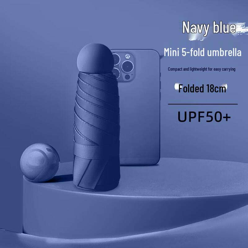 YICAI Compact 5-Fold UV Protection Travel Umbrella
