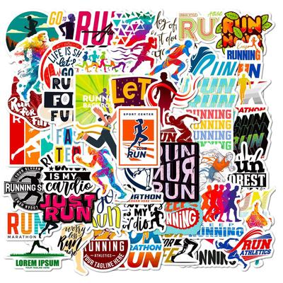 50 Running English Stickers New Product Sports Series Running Running Graffiti Water Cup Fitness Stickers