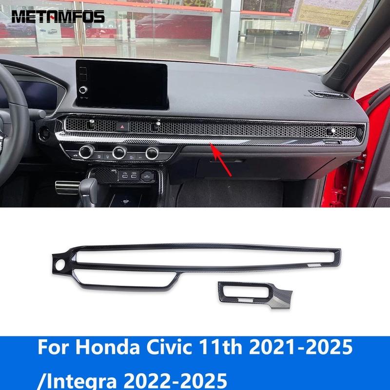 For Honda Civic 11th -2025/Integra -2025 Carbon Fiber Center Console Air Condition Vent Outlet Cover Trim Accessories