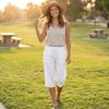 Ladies' Casual And Fashionable Side Hollow Splicing Straight Leg Five Quarter Pants