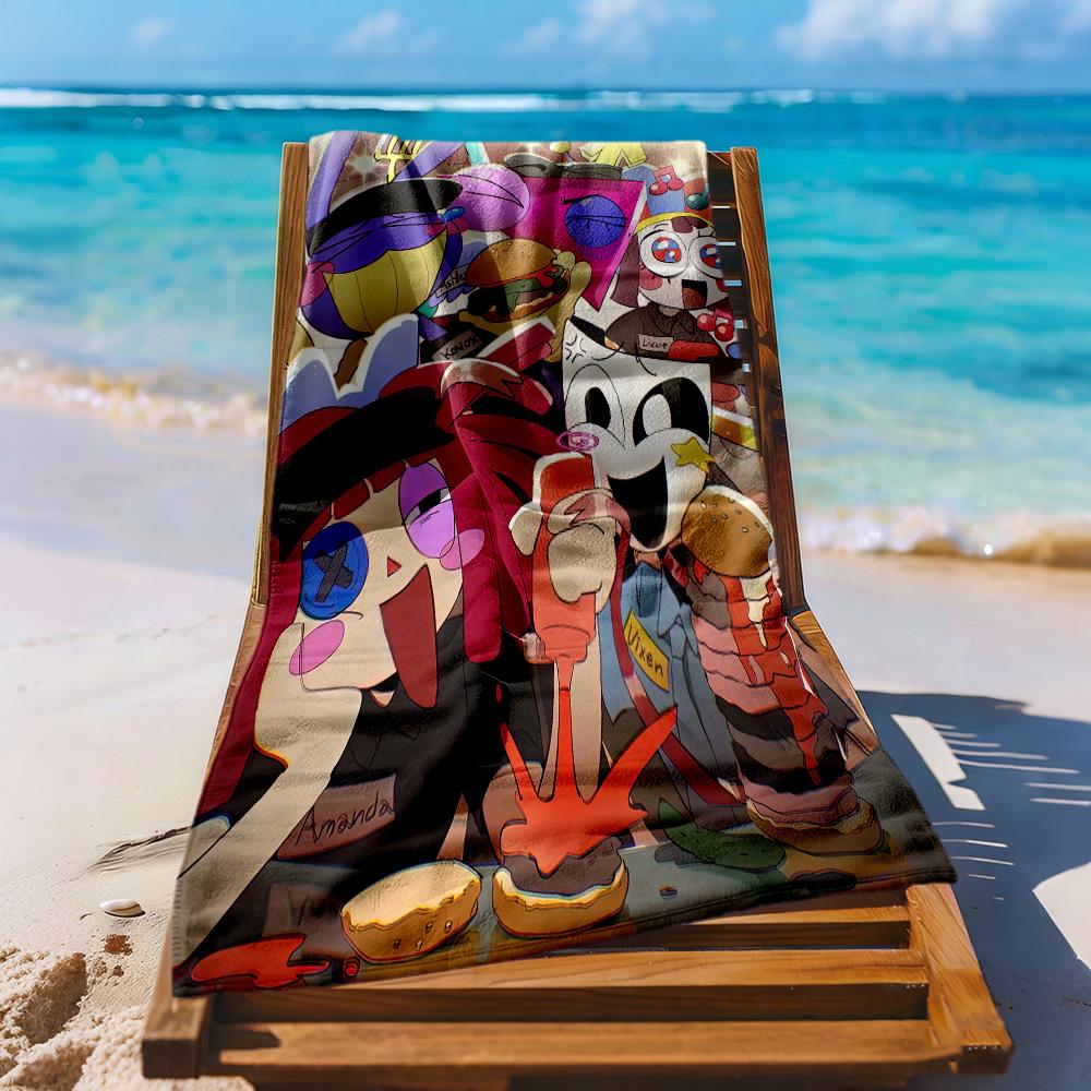 Digital Circus Beach Towel Soft Durable Quickdry Comfortable Lightweight Perfect For Traveling Yoga Camping And Swimming