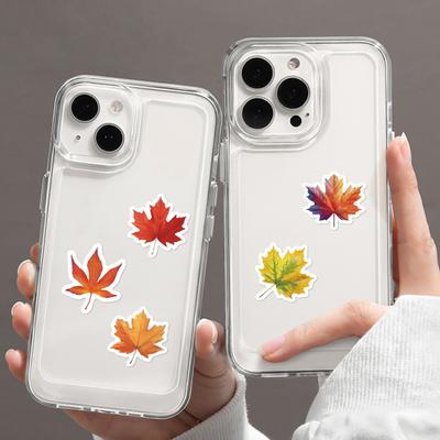 500 Pcs Fall Maple Leaves Stickers Self Adhesive Label Stickers Roll Autumn Leaves Decals for Thanksgiving Harvest Envelope Journal Scrapbook Decor