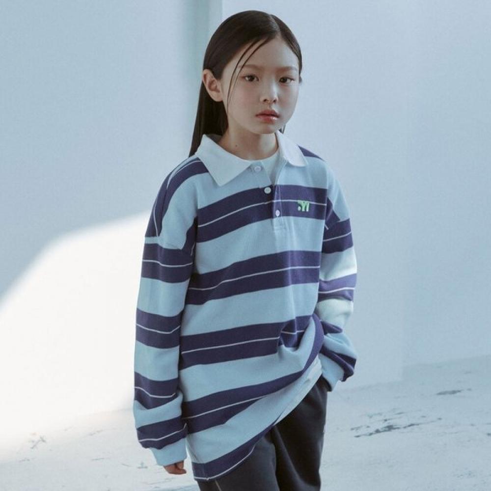 

LiTTle Ground Mas Waffle Rugby T shirT 7612g 330 05 BLUE/155