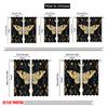 2pcs,2D plane printing Curtain Popular Moonlit Mothscape Durable Polyester (without rod) Decorations Inside Use for Bedroom &