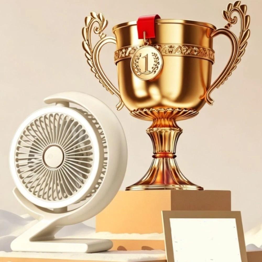 Crescent Shape Personal Air Circulator LED Light Table Cooling Fan Portable Fan  Home Office
