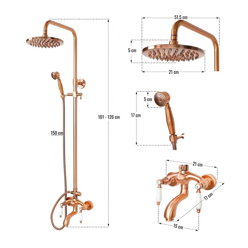 Rose gold shower faucet COPPER 2
